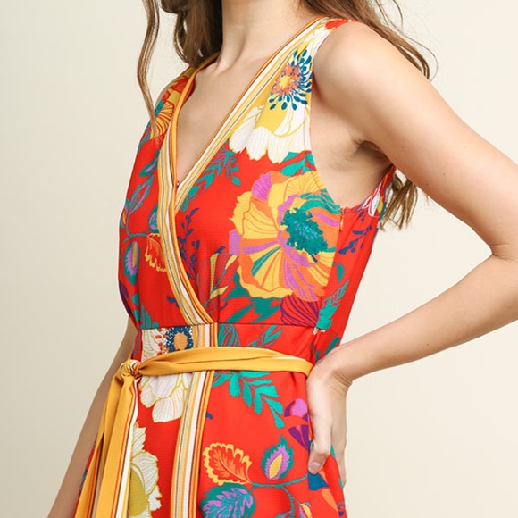 NWOT Floral Faux Wrap Dress - Picture 3 of 4